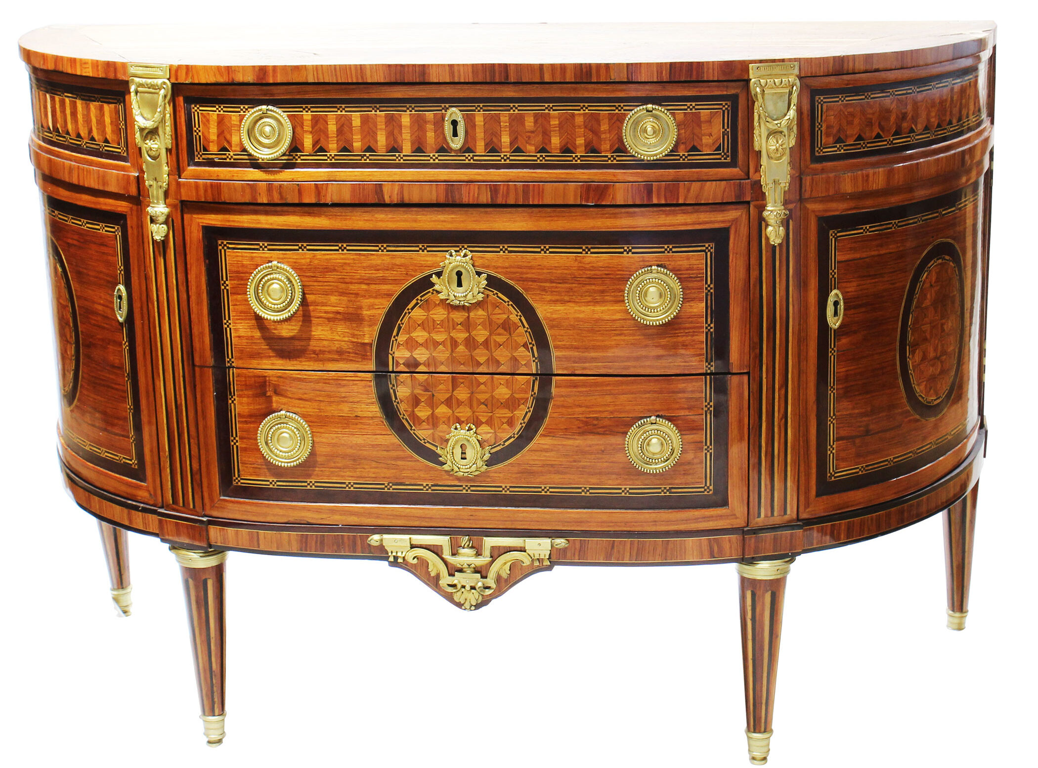 Restauration commode demi-lune d epoque Louis seize